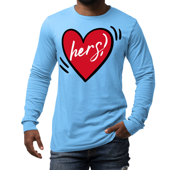 Mens Long Sleeve Graphic T-shirt Say it Soul Her Heart Couples - Unisex