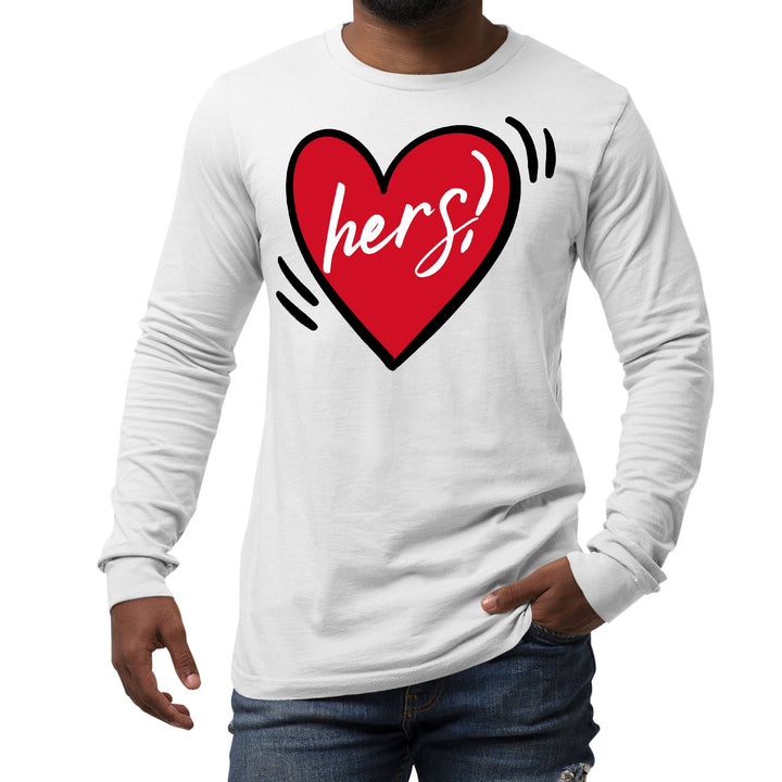 Mens Long Sleeve Graphic T-shirt Say it Soul Her Heart Couples - Unisex