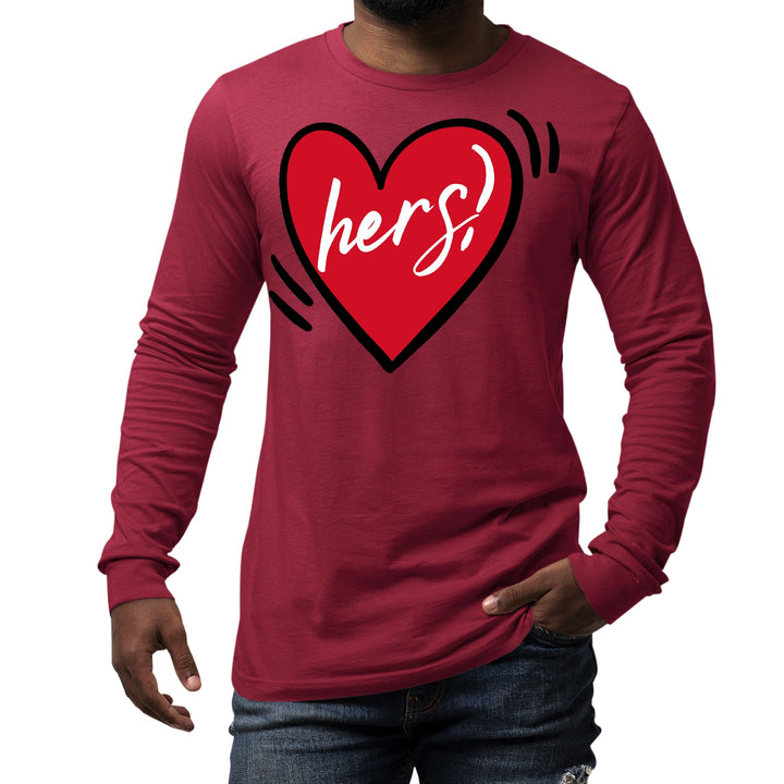 Mens Long Sleeve Graphic T-shirt Say it Soul Her Heart Couples - Unisex