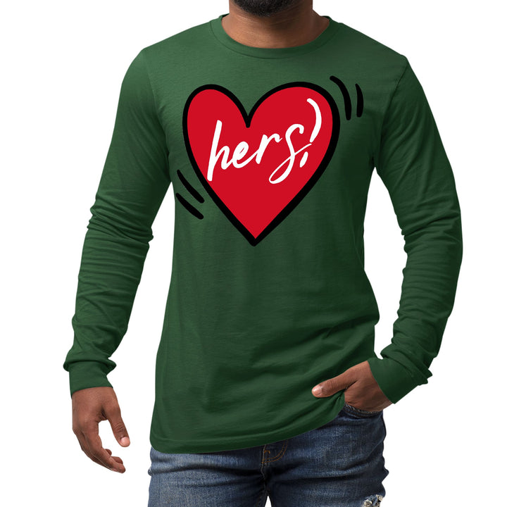 Mens Long Sleeve Graphic T-shirt Say it Soul Her Heart Couples - Unisex