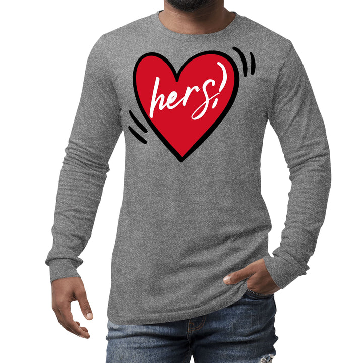 Mens Long Sleeve Graphic T-shirt Say it Soul Her Heart Couples - Unisex