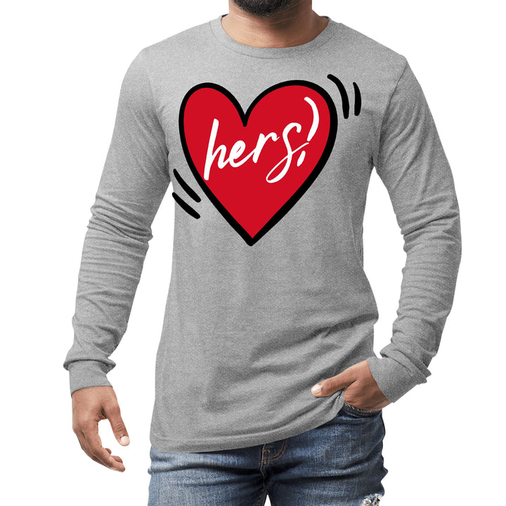 Mens Long Sleeve Graphic T-shirt Say it Soul Her Heart Couples - Unisex