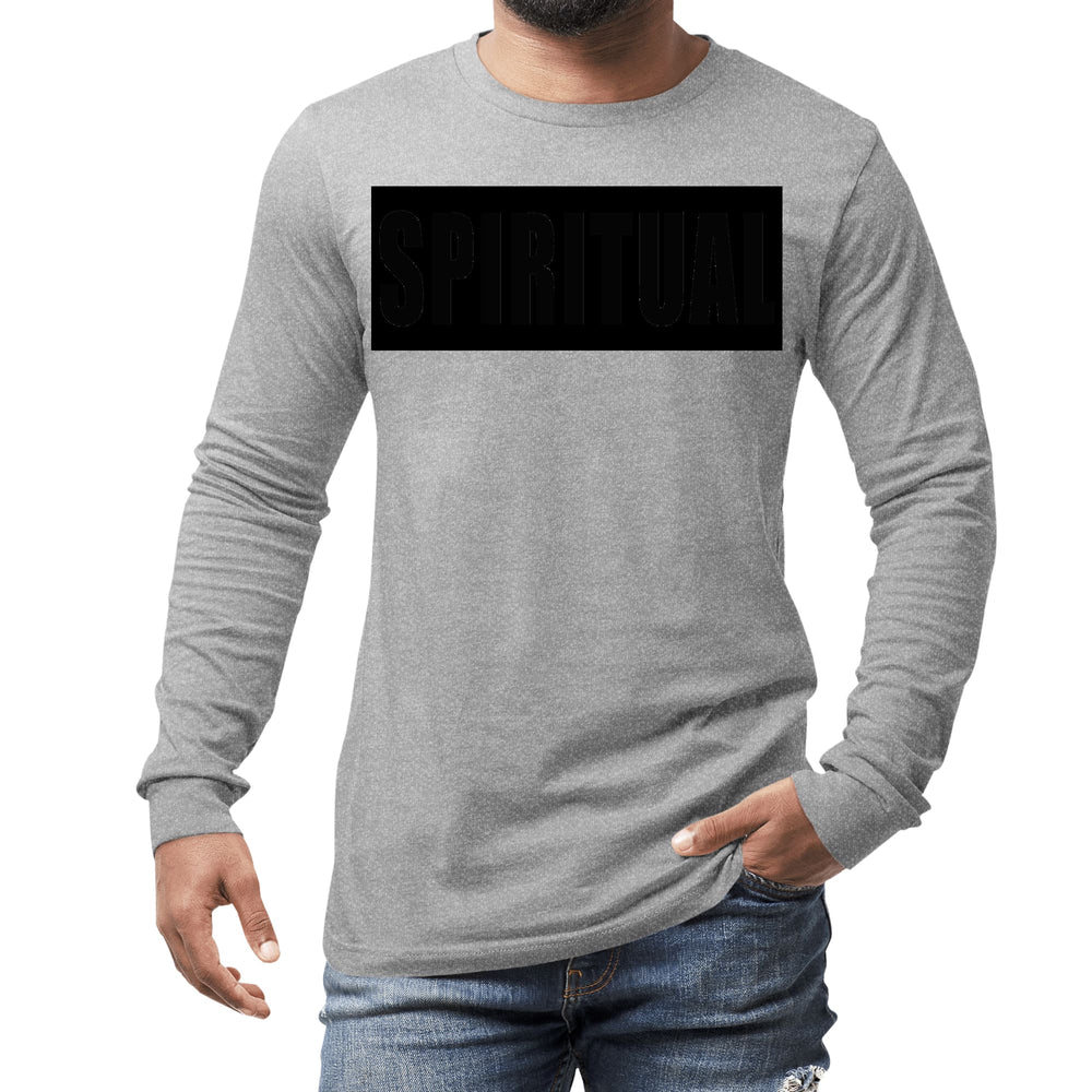 Mens Long Sleeve Graphic T-shirt Spiritual Black Colorblock - Unisex | T-Shirts