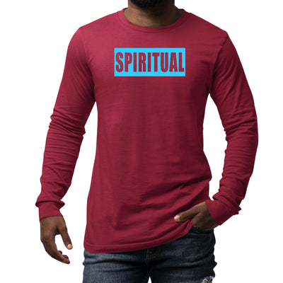 Mens Long Sleeve Graphic T-shirt Spiritual Light Blue Print - Unisex | T-Shirts