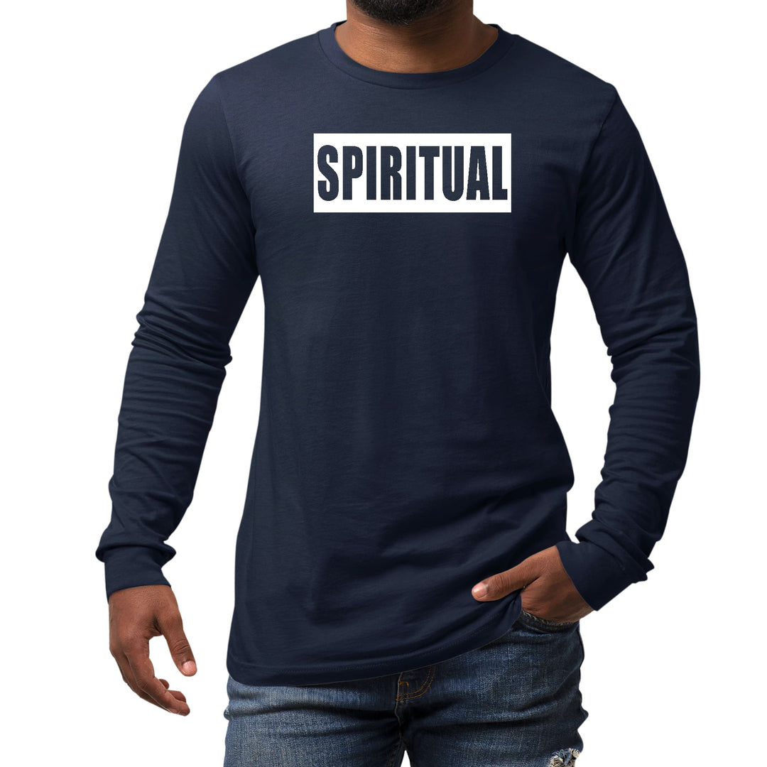 Mens Long Sleeve Graphic T-shirt Spiritual White Colorblock - Unisex | T-Shirts