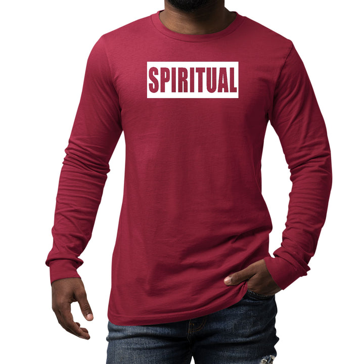 Mens Long Sleeve Graphic T-shirt Spiritual White Colorblock - Unisex | T-Shirts