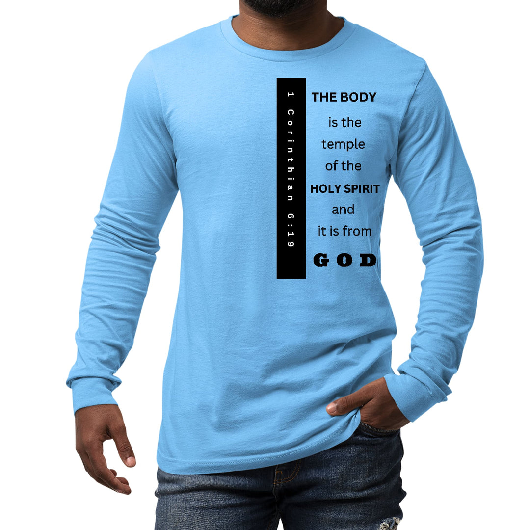 Mens Long Sleeve Graphic T-shirt the Body is the Temple Print - Unisex