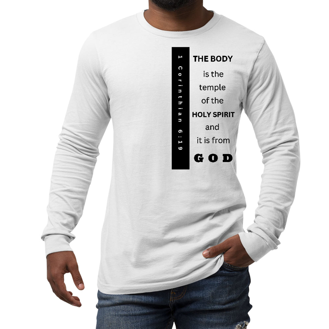 Mens Long Sleeve Graphic T-shirt the Body is the Temple Print - Unisex