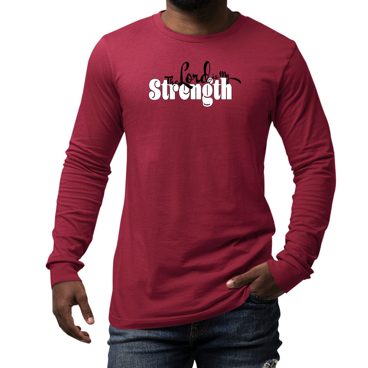 Mens Long Sleeve Graphic T-shirt the Lord is my Strength Print - Unisex