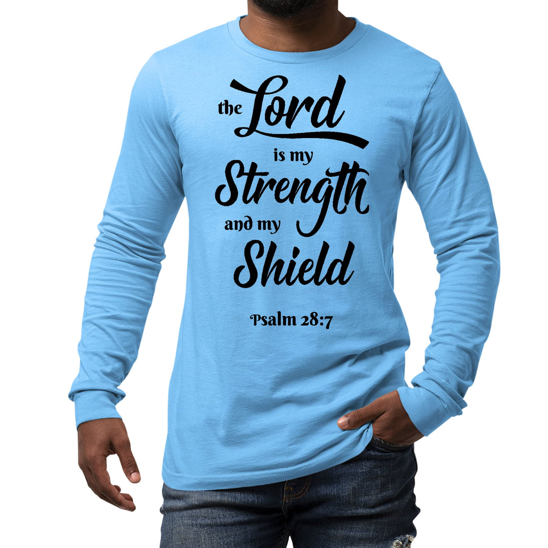 Mens Long Sleeve Graphic T-shirt the Lord is my Strength - Unisex | T-Shirts