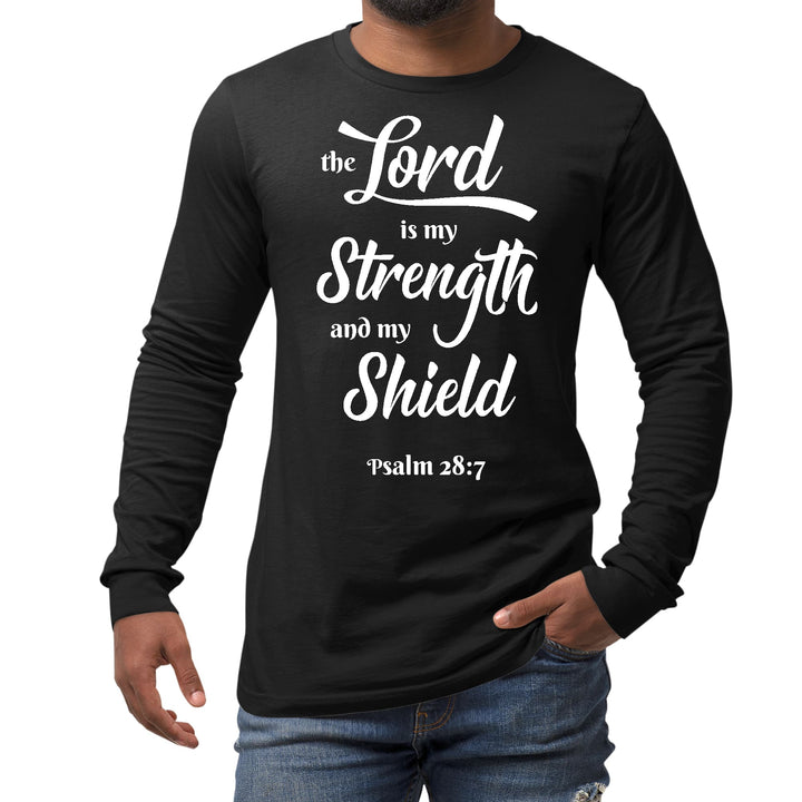 Mens Long Sleeve Graphic T-shirt the Lord is my Strength - Unisex | T-Shirts