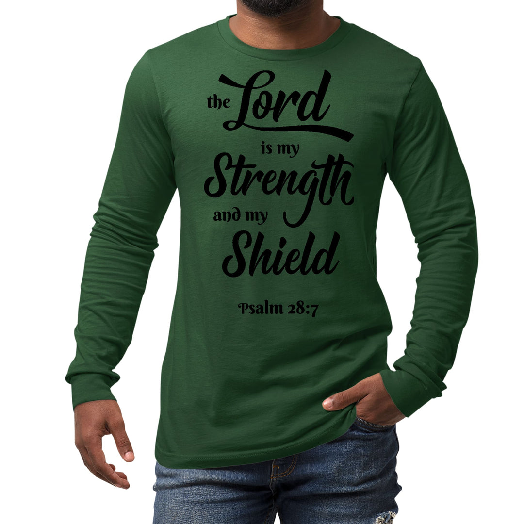 Mens Long Sleeve Graphic T-shirt the Lord is my Strength - Unisex | T-Shirts