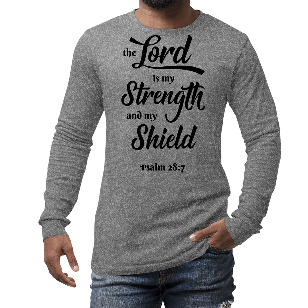 Mens Long Sleeve Graphic T-shirt the Lord is my Strength - Unisex | T-Shirts