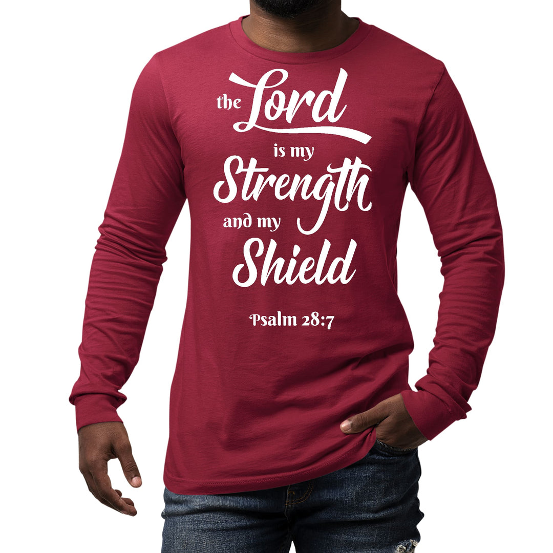 Mens Long Sleeve Graphic T-shirt the Lord is my Strength - Unisex | T-Shirts