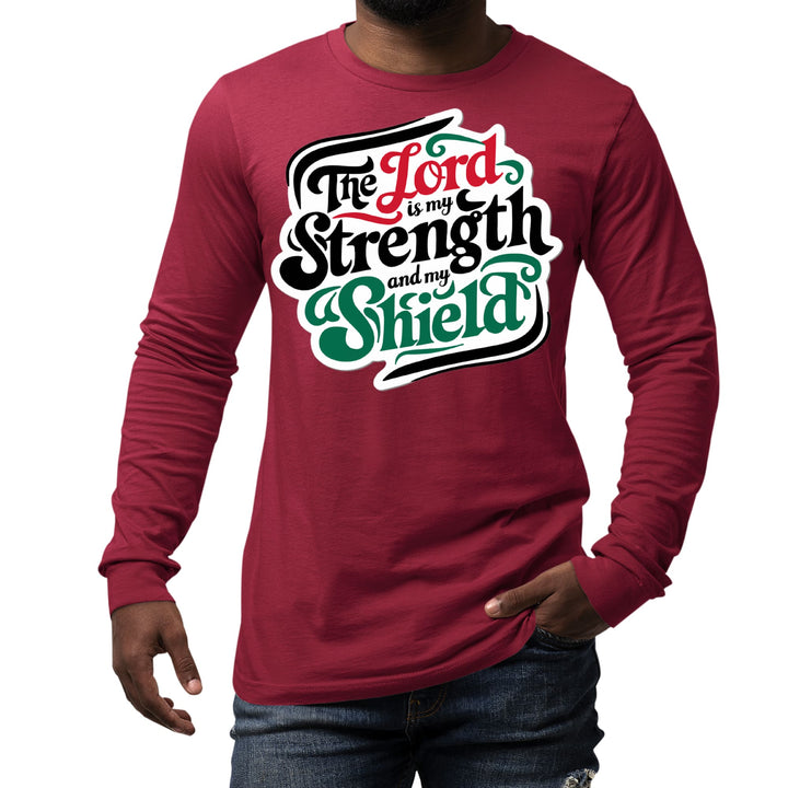 Mens Long Sleeve Graphic T-shirt the Lord is my Strength - Unisex | T-Shirts