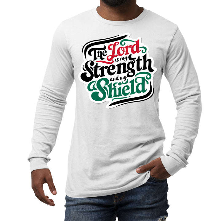 Mens Long Sleeve Graphic T-shirt the Lord is my Strength - Unisex | T-Shirts