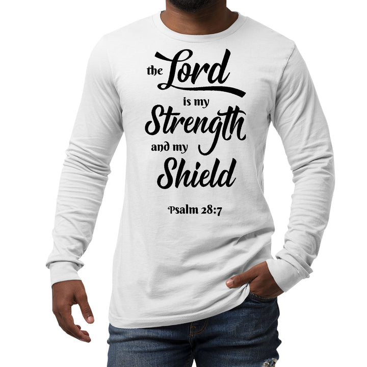 Mens Long Sleeve Graphic T-shirt the Lord is my Strength - Unisex | T-Shirts