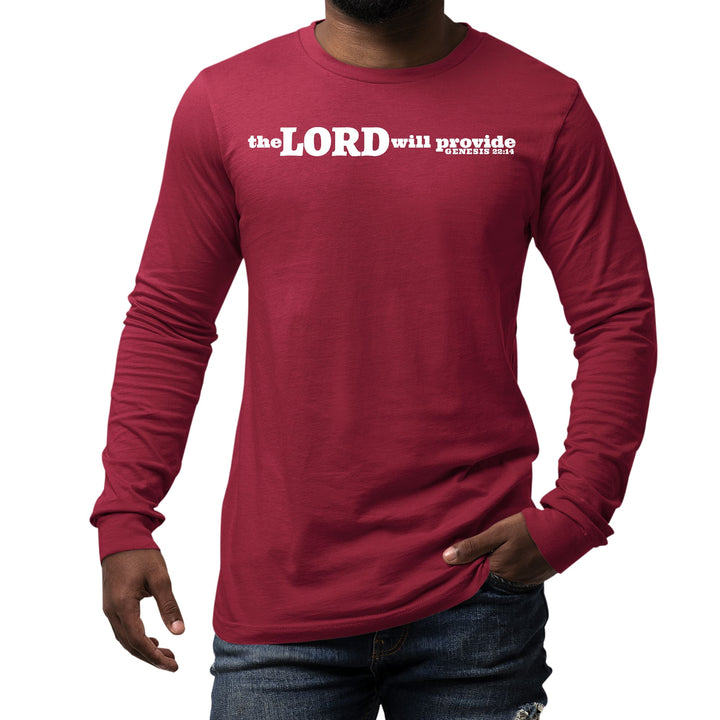 Mens Long Sleeve Graphic T-shirt the Lord will Provide Print - Unisex