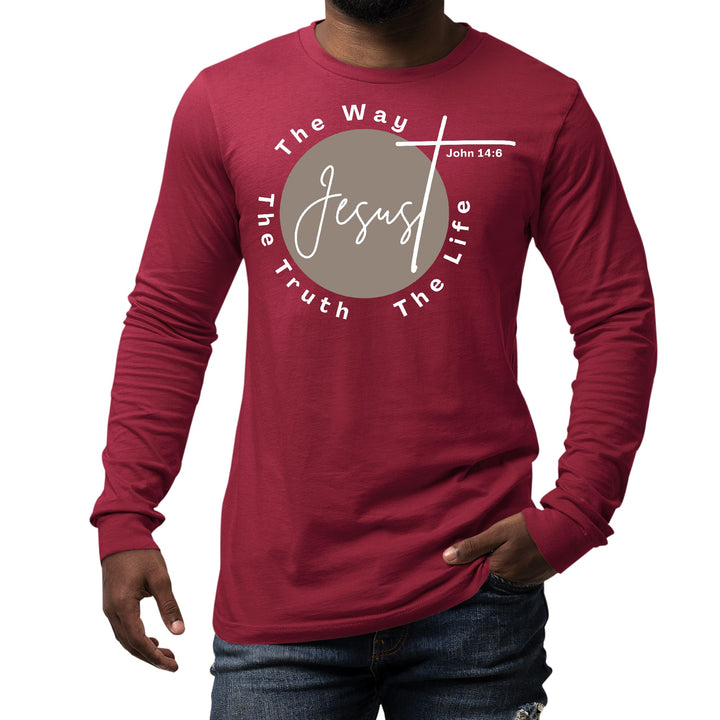 Mens Long Sleeve Graphic T-shirt the Truth the Way the Life - Unisex | T-Shirts