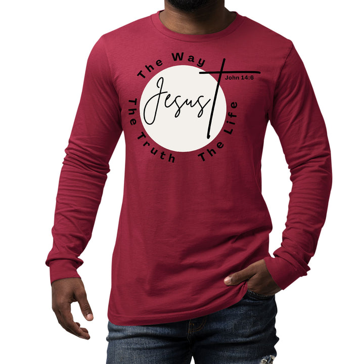 Mens Long Sleeve Graphic T-shirt the Truth the Way the Life - Unisex | T-Shirts