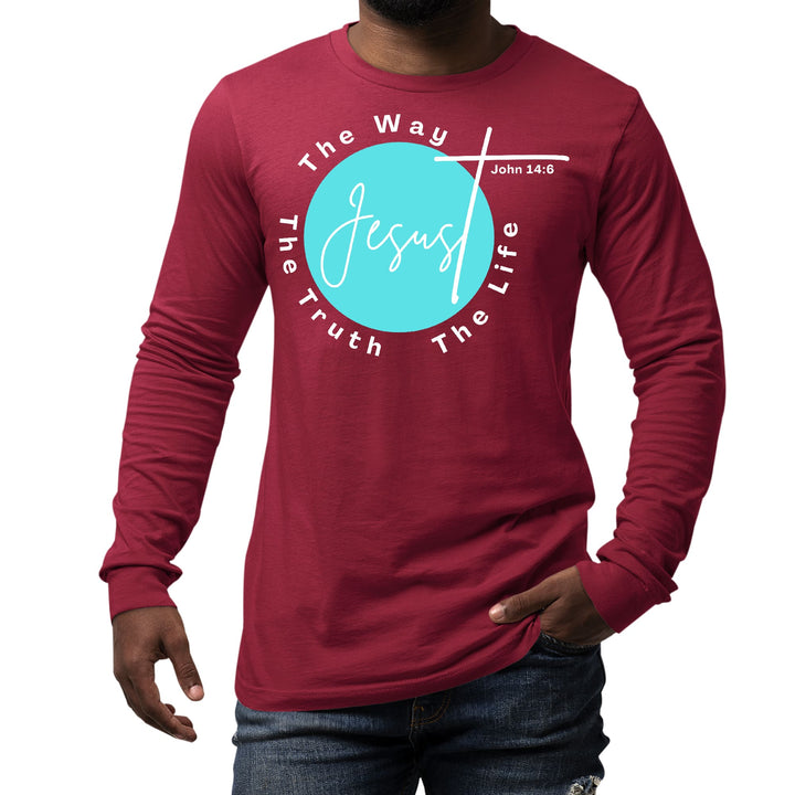 Mens Long Sleeve Graphic T-shirt the Truth the Way the Life - Unisex | T-Shirts