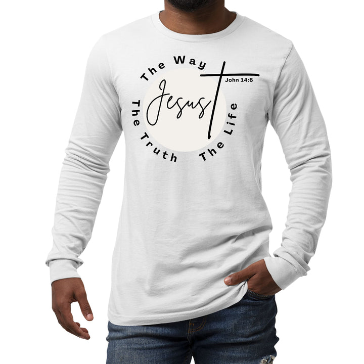 Mens Long Sleeve Graphic T-shirt the Truth the Way the Life - Unisex | T-Shirts