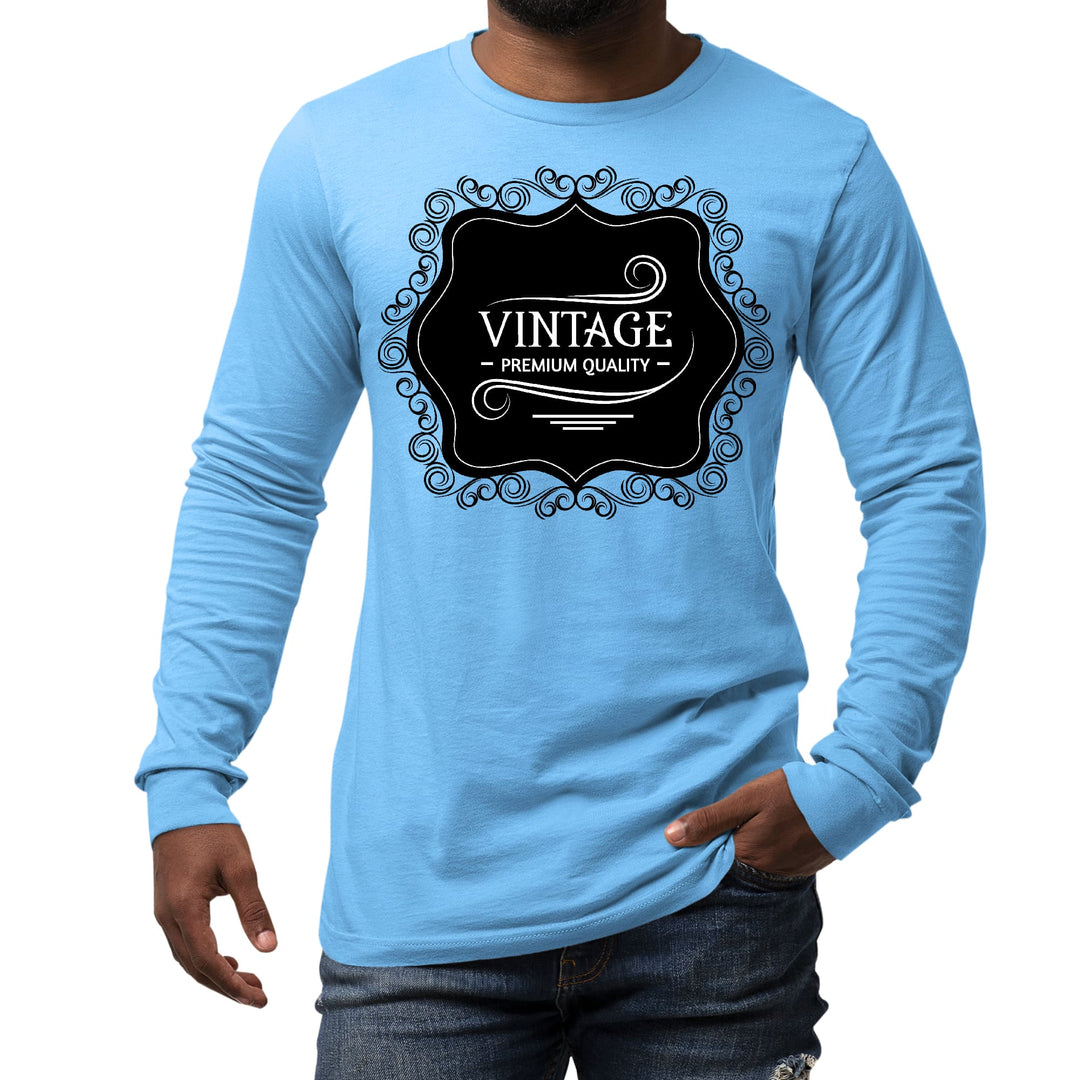 Mens Long Sleeve Graphic T-shirt Vintage Premium Quality Black White - Unisex