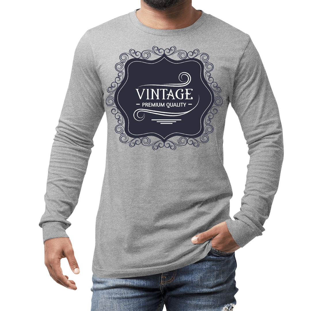 Mens Long Sleeve Graphic T-shirt Vintage Premium Quality Black White - Unisex