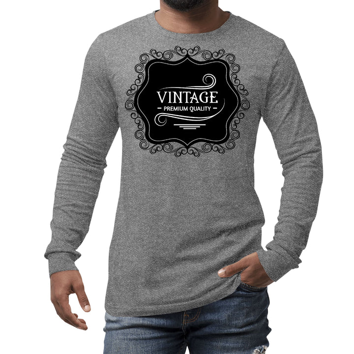 Mens Long Sleeve Graphic T-shirt Vintage Premium Quality Black White - Unisex