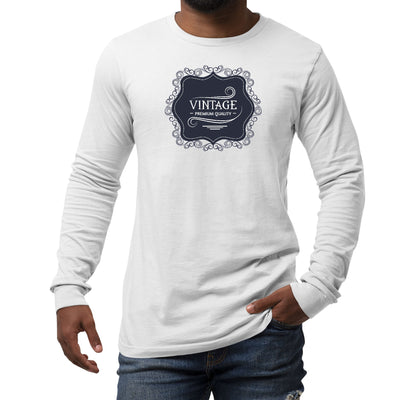 Mens Long Sleeve Graphic T-shirt Vintage Premium Quality Black White - Unisex