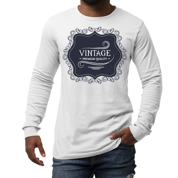 Mens Long Sleeve Graphic T-shirt Vintage Premium Quality Black White - Unisex