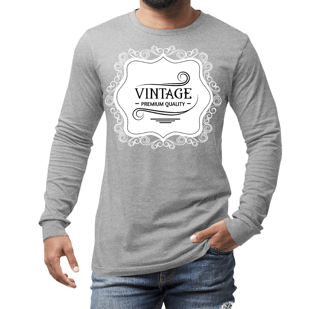 Mens Long Sleeve Graphic T-shirt Vintage Premium Quality White Black - Unisex