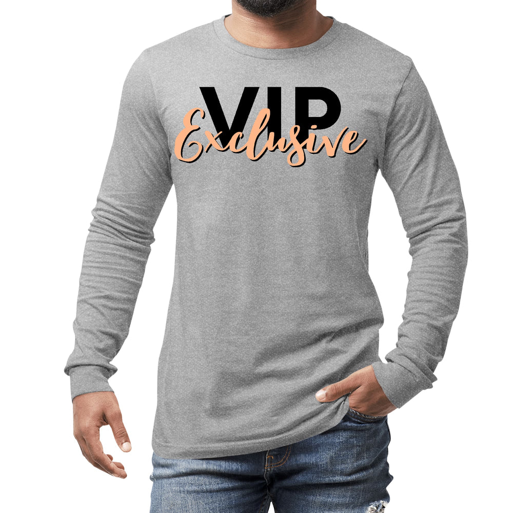 Mens Long Sleeve Graphic T-shirt Vip Exclusive Black and Beige - Unisex