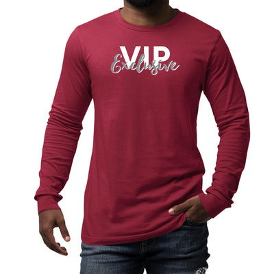 Mens Long Sleeve Graphic T-shirt Vip Exclusive Grey And White - Unisex