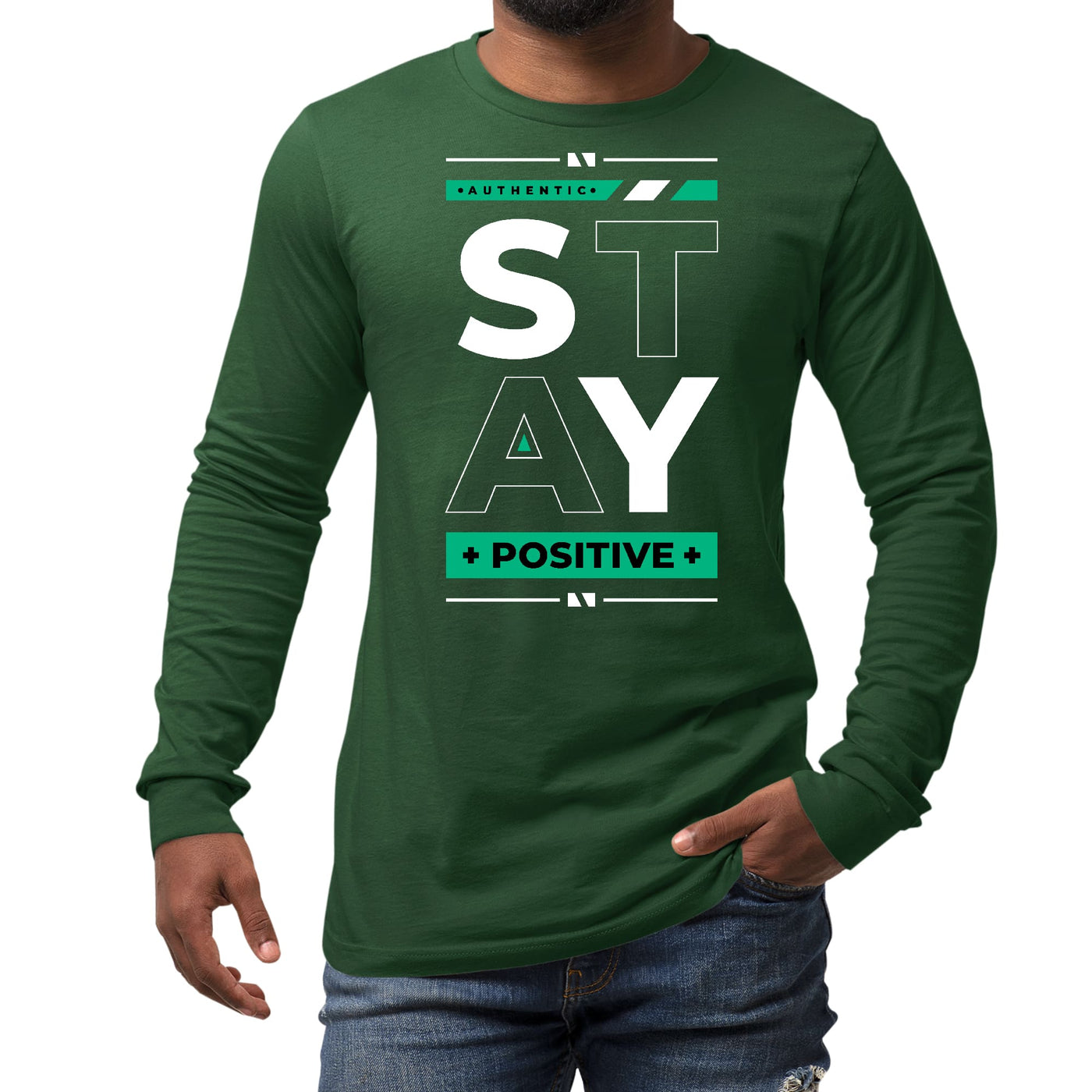 Mens Performance Long Sleeve T - shirt Stay Positive - Unisex | T - Shirts