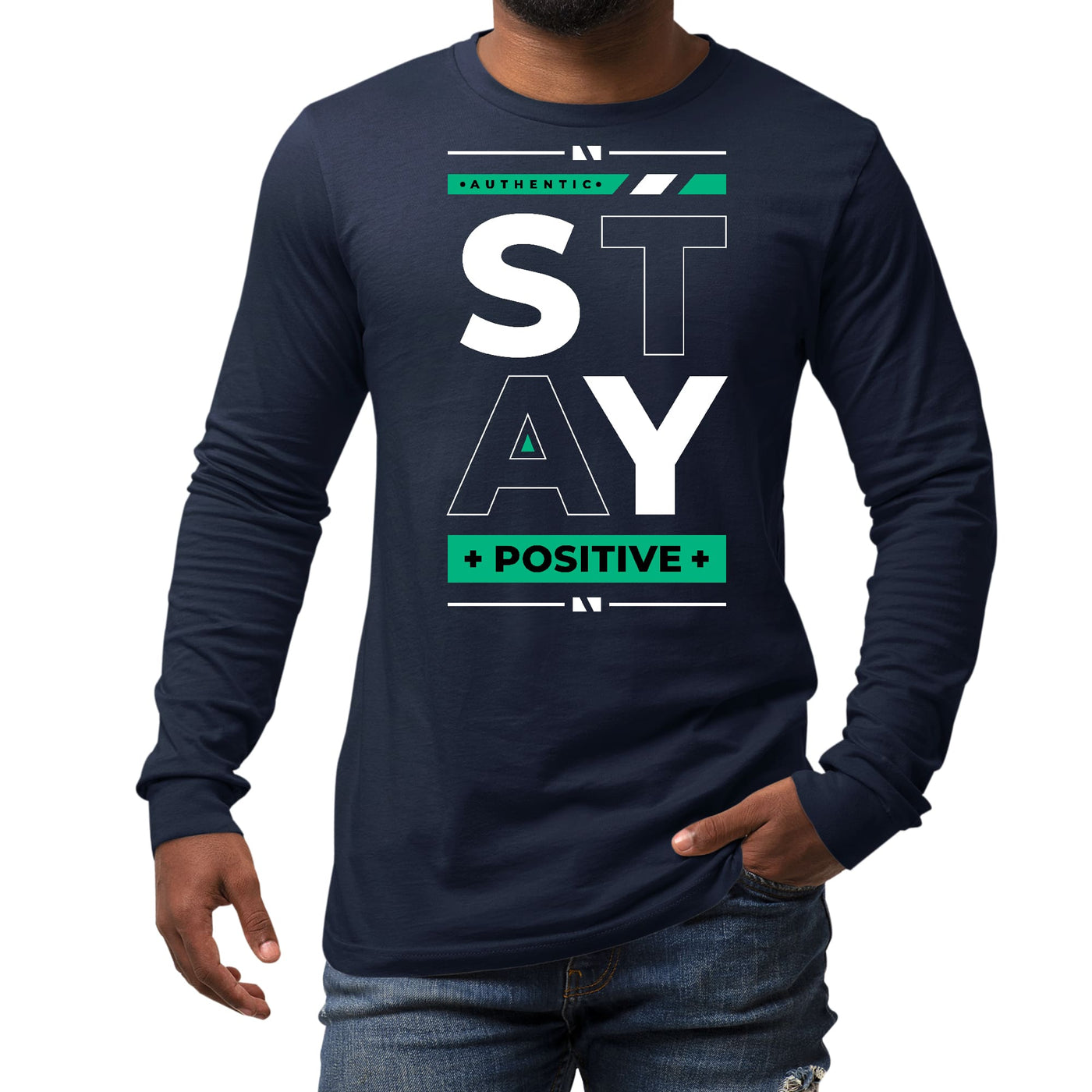 Mens Performance Long Sleeve T - shirt Stay Positive - Unisex | T - Shirts