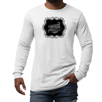Mens Performance Long Sleeve T - shirt Vintage Premium Quality Black - Unisex