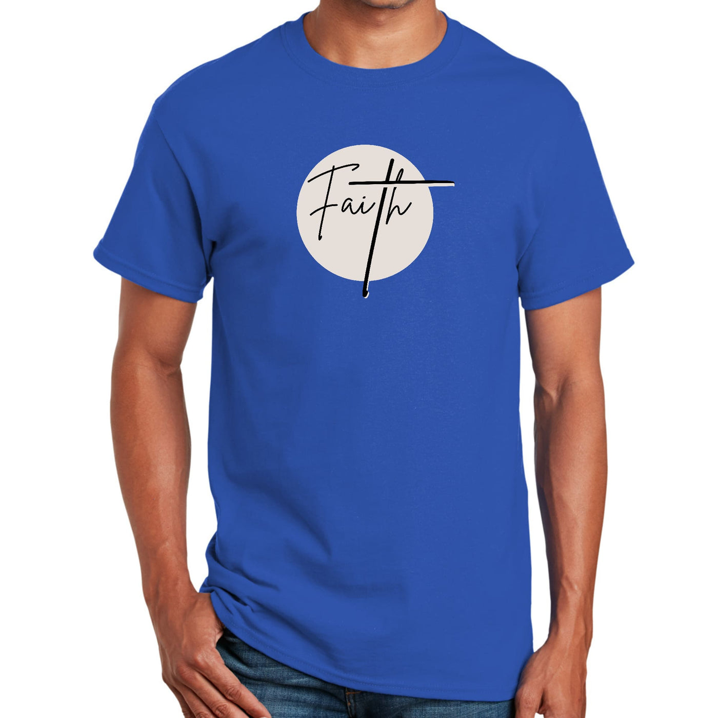 Mens Performance T - shirt Faith Print - T - Shirts
