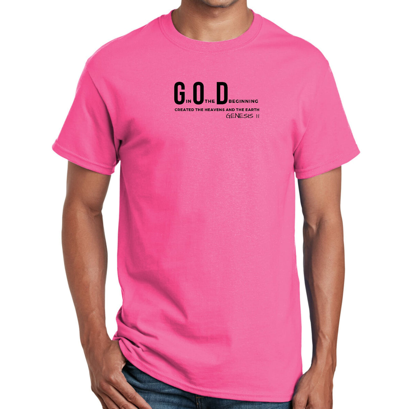 Mens Performance T - shirt God In The Beginning Print - T - Shirts