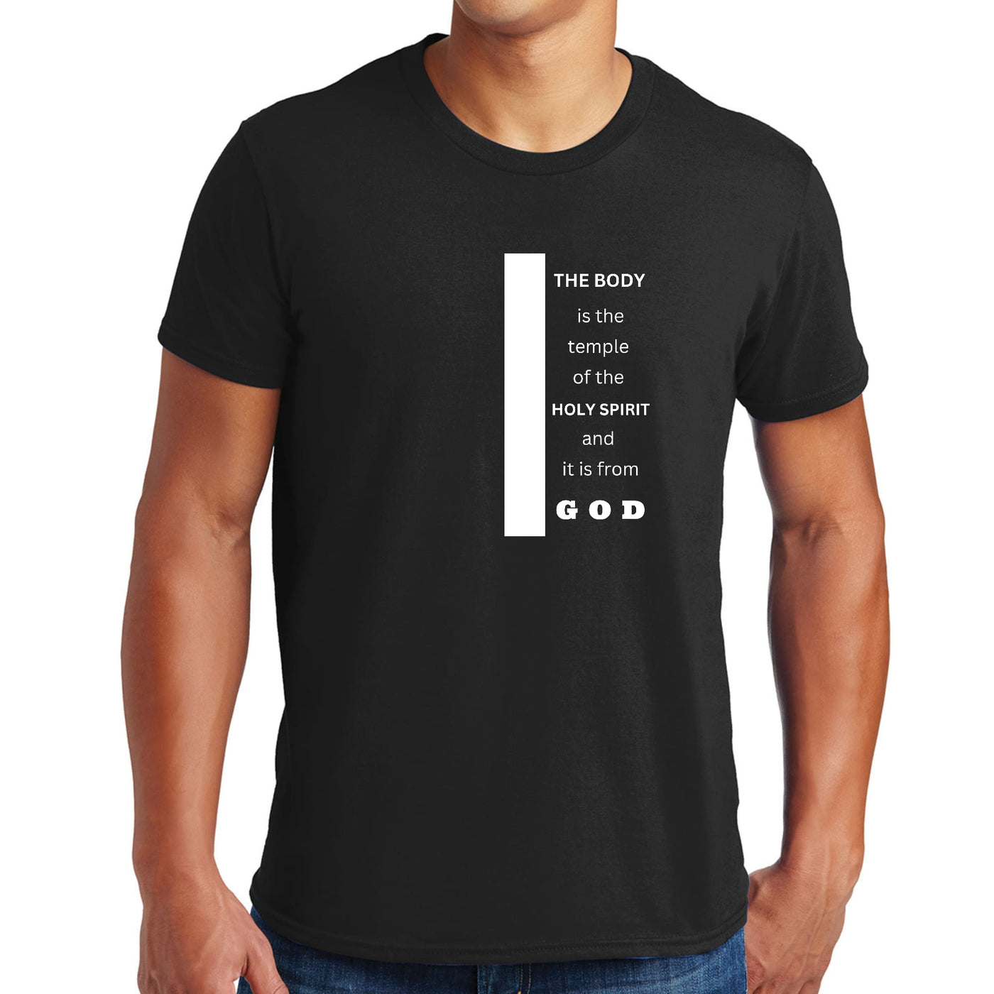 Mens Performance T - shirt The Body Is Temple Of Holy Spirit - T - Shirts