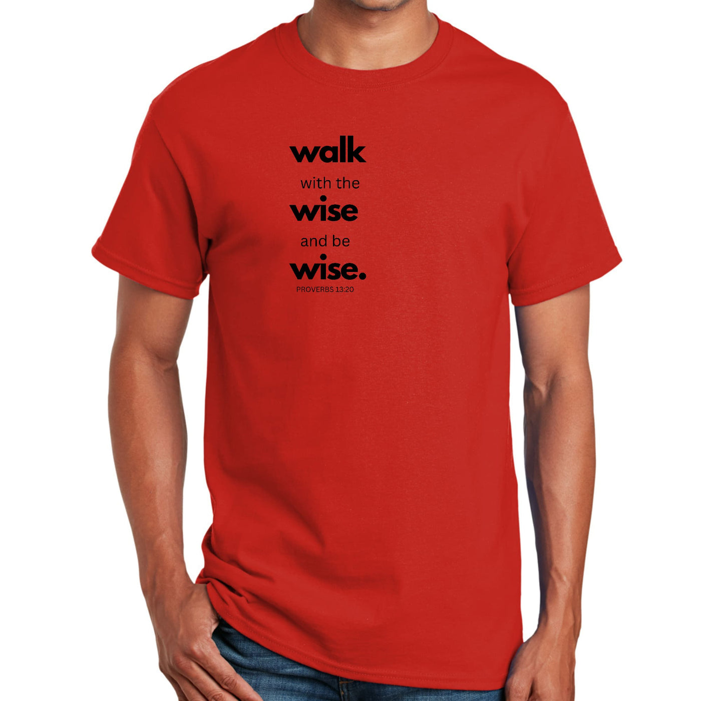 Mens Performance T - shirt Walk With The Wise And Be Black - T - Shirts