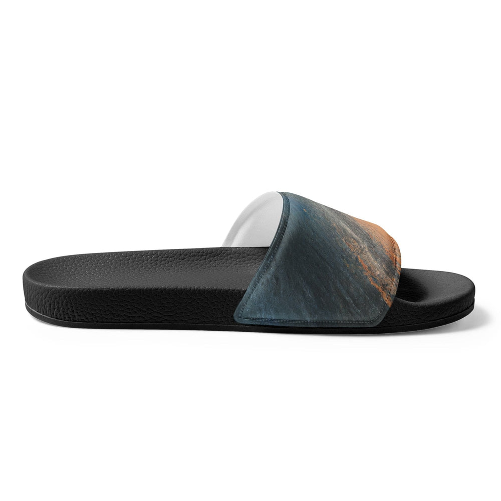 Mens Slide Sandals - Abstract Blue Orange Grey Pattern - Mens | Slides