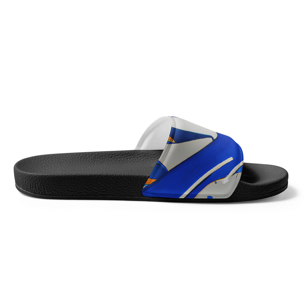 Mens Slide Sandals - Abstract Graffiti Orange Grey Blue Pattern - Mens/Slides