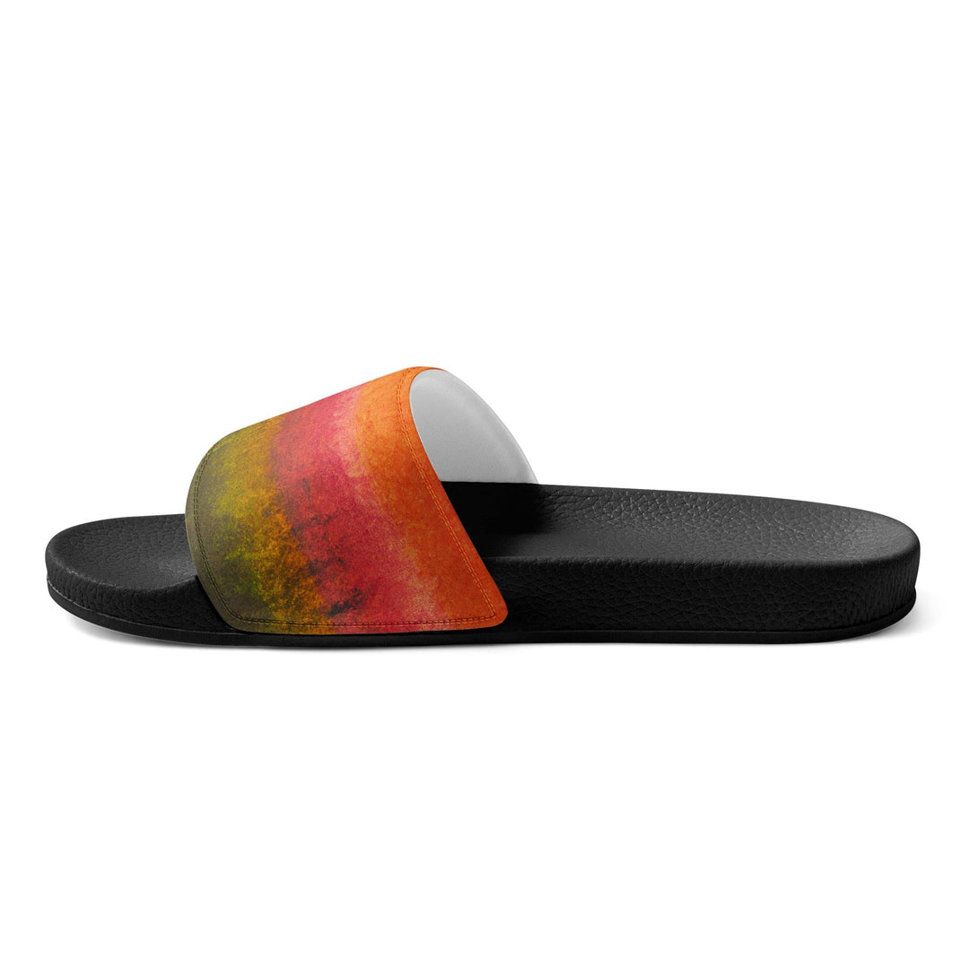 Mens Slide Sandals - Autumn Fall Watercolor Abstract Print - Mens/Slides