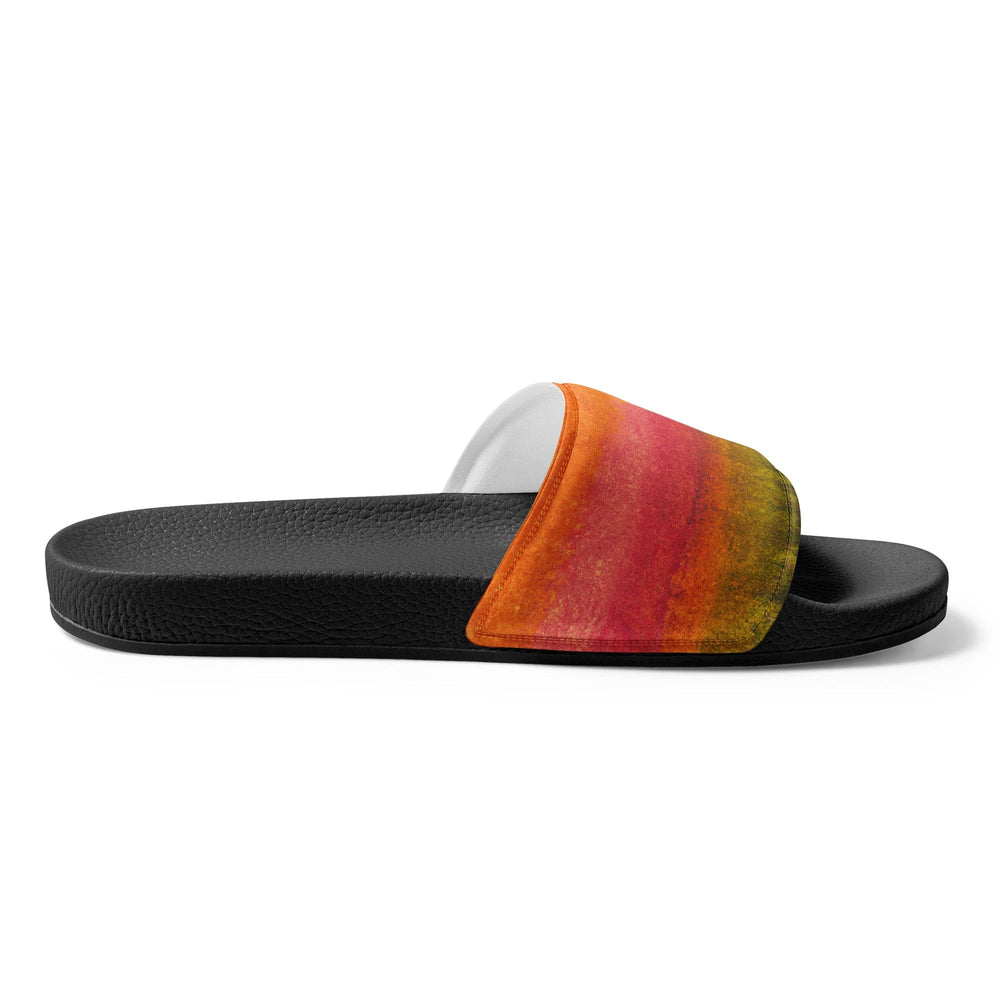 Mens Slide Sandals - Autumn Fall Watercolor Abstract Print - Mens/Slides