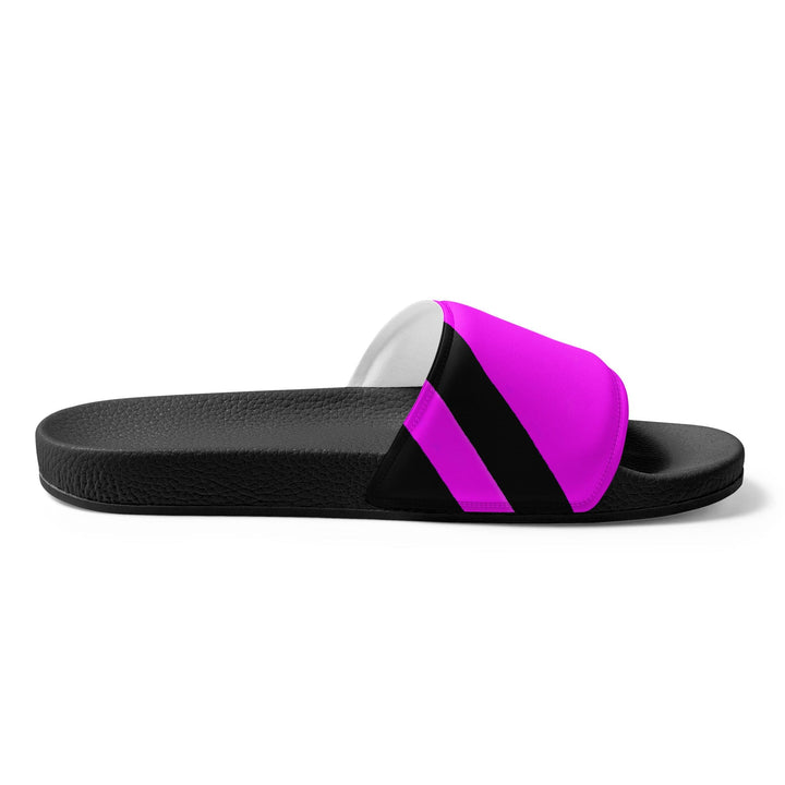 Mens Slide Sandals Black and Pink Geometric Pattern 2 - Mens | Slides