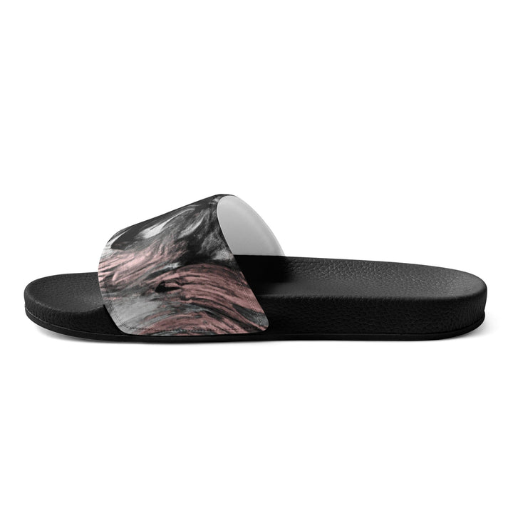 Mens Slide Sandals Black Pink White Abstract Pattern - Mens | Slides