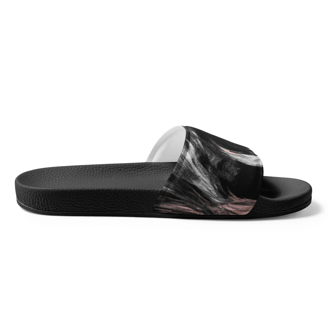 Mens Slide Sandals Black Pink White Abstract Pattern - Mens | Slides