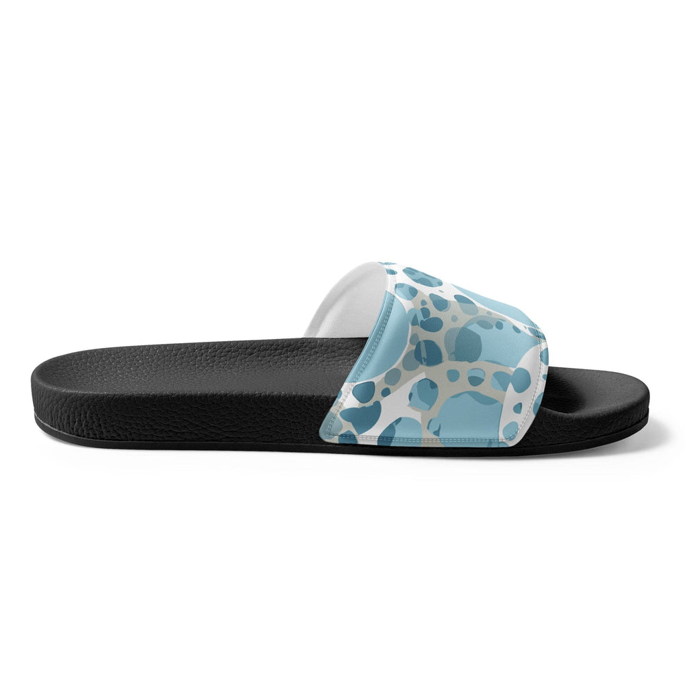 Mens Slide Sandals Blue and White Circular Spotted Illustration - Mens | Slides