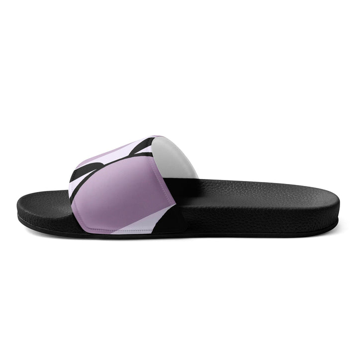 Mens Slide Sandals - Geometric Lavender and Black Pattern - Mens | Slides